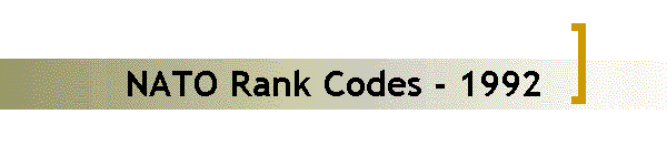 NATO Rank Codes - 1992